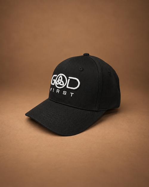 GOD F1RST embroidered Christian baseball cap with curved brim